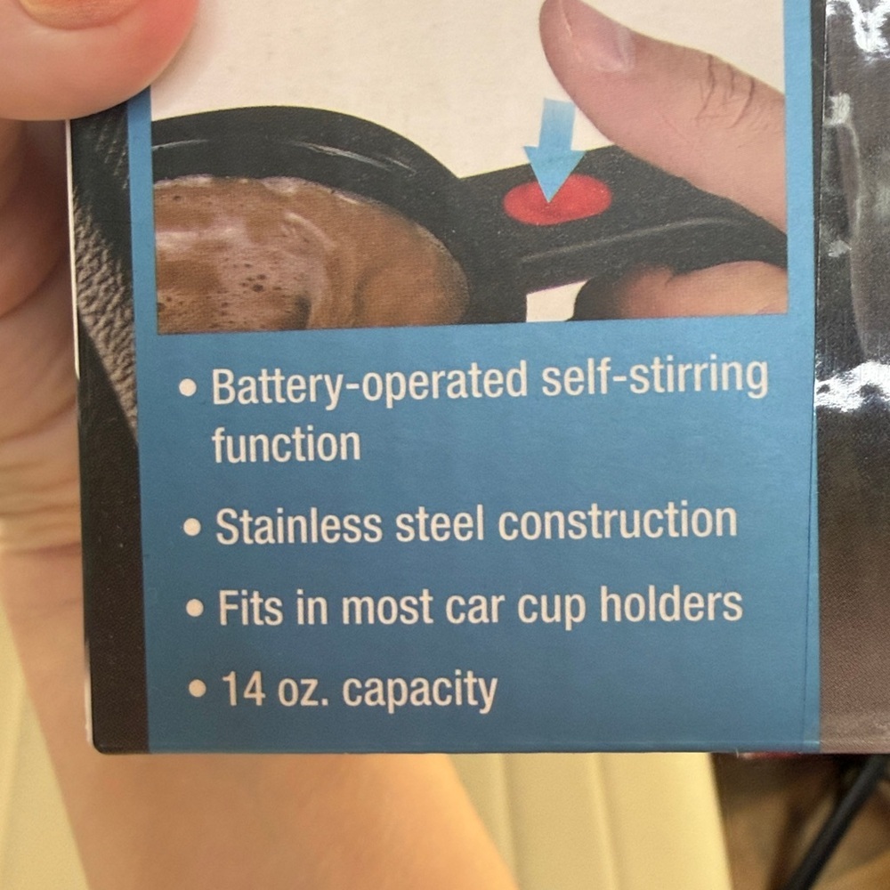 Brookstone Black and Red Self-Stirring Mug - Picture 3 of 4